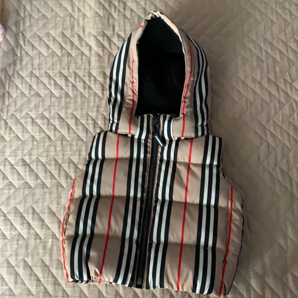 Burberry Baby Puffer Zip Hoodie Vest- New